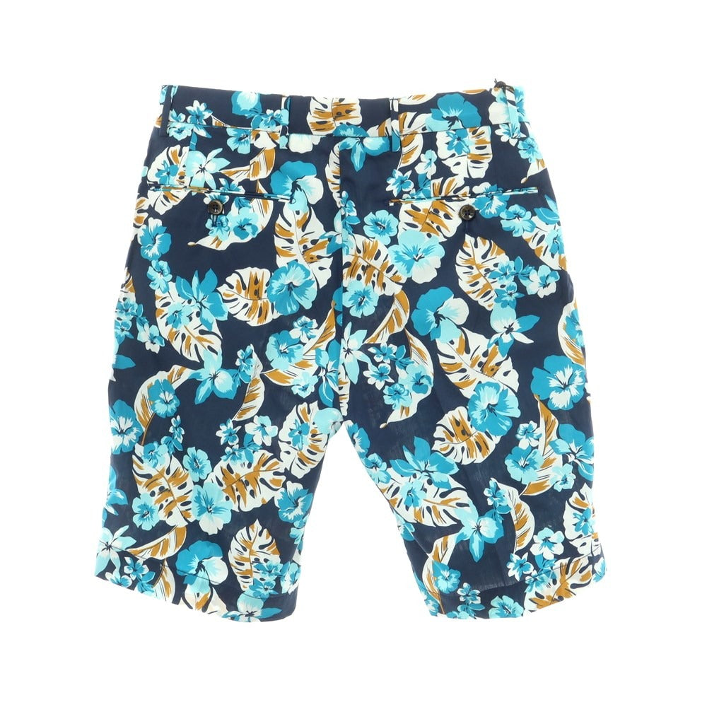 [New] PT TORINO BERMUDA Cotton Botanical Print Shorts Navy x Light Blue [Size 44] [NVY] [S/S] [Condition Rank N] [Men&