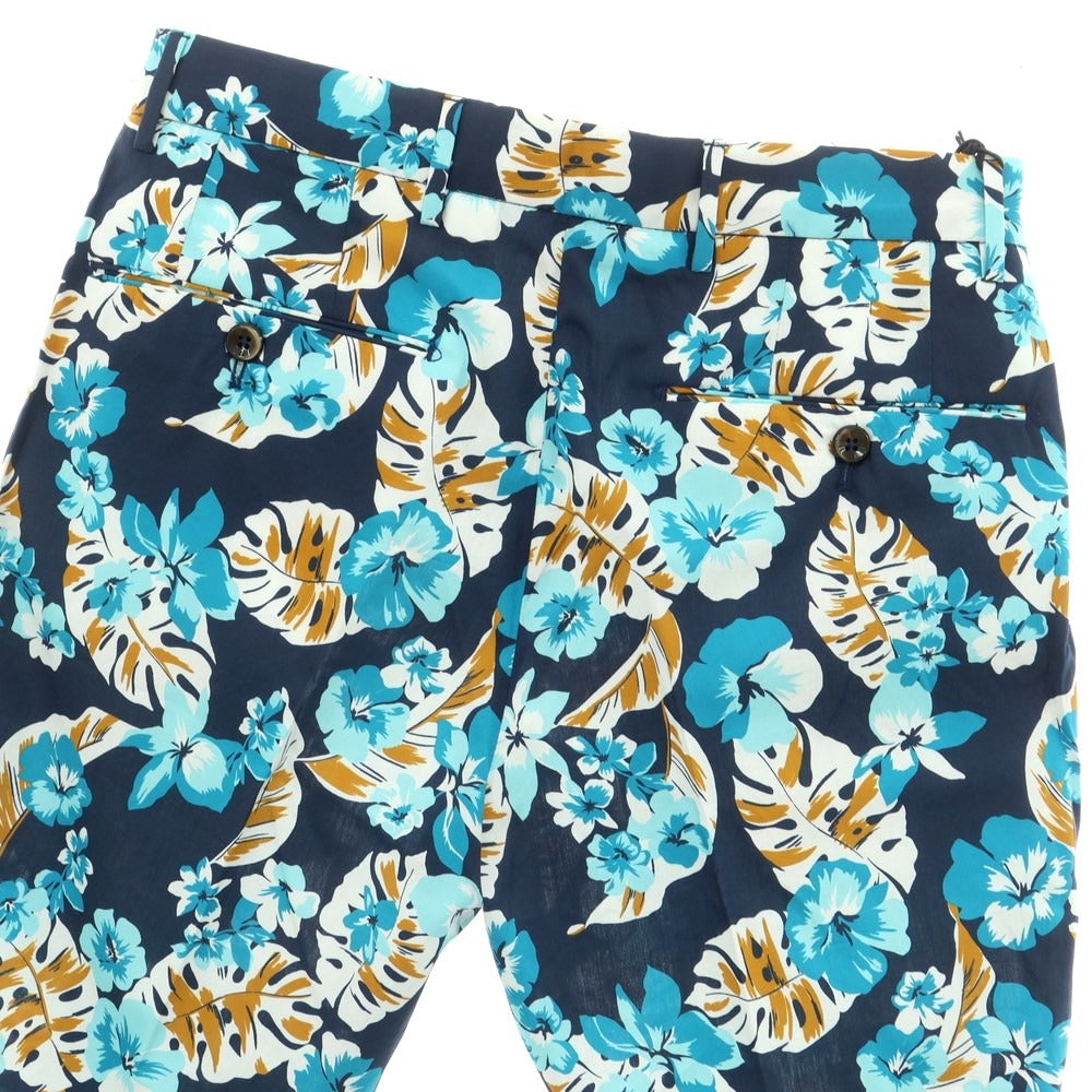 [New] PT TORINO BERMUDA Cotton Botanical Print Shorts Navy x Light Blue [Size 44] [NVY] [S/S] [Condition Rank N] [Men&