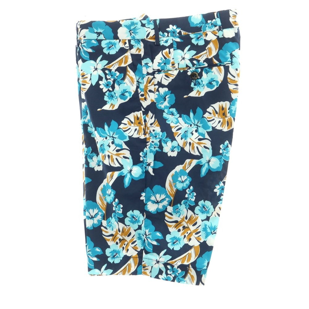 [New] PT TORINO BERMUDA Cotton Botanical Print Shorts Navy x Light Blue [Size 44] [NVY] [S/S] [Condition Rank N] [Men&