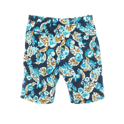 [New] PT TORINO BERMUDA Cotton Botanical Print Shorts Navy x Light Blue [Size 46] [NVY] [S/S] [Condition Rank N] [Men&