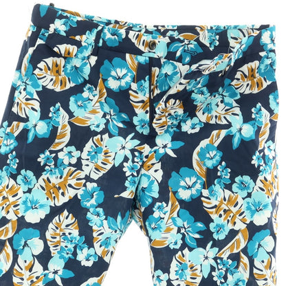 [New] PT TORINO BERMUDA Cotton Botanical Print Shorts Navy x Light Blue [Size 46] [NVY] [S/S] [Condition Rank N] [Men&