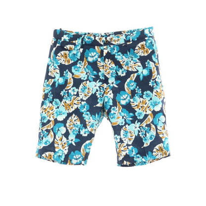 [New] PT TORINO BERMUDA Cotton Botanical Print Shorts Navy x Light Blue [Size 46] [NVY] [S/S] [Condition Rank N] [Men&