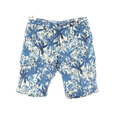 [New] PT TORINO BERMUDA Cotton Botanical Print Shorts Ivory x Blue x Navy [Size 46] [BLU] [S/S] [Condition Rank N] [Men&