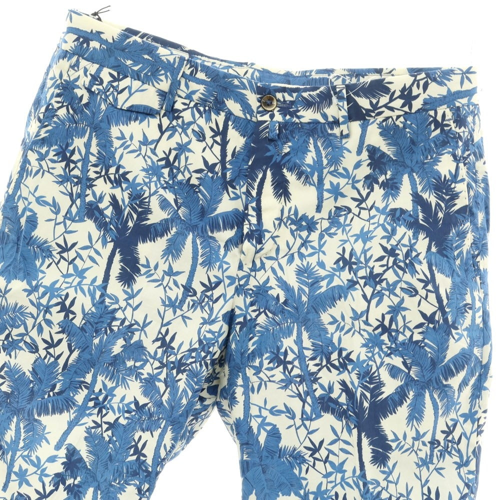 [New] PT TORINO BERMUDA Cotton Botanical Print Shorts Ivory x Blue x Navy [Size 46] [BLU] [S/S] [Condition Rank N] [Men&