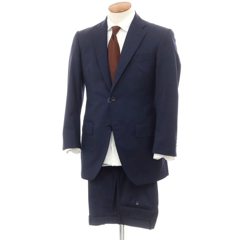 【中古】アザブテーラー azabu tailor ウール ストライプ 2つボタンスーツ ネイビー【 46/79 】【 状態ランクC 】【 メンズ 】
[APD]