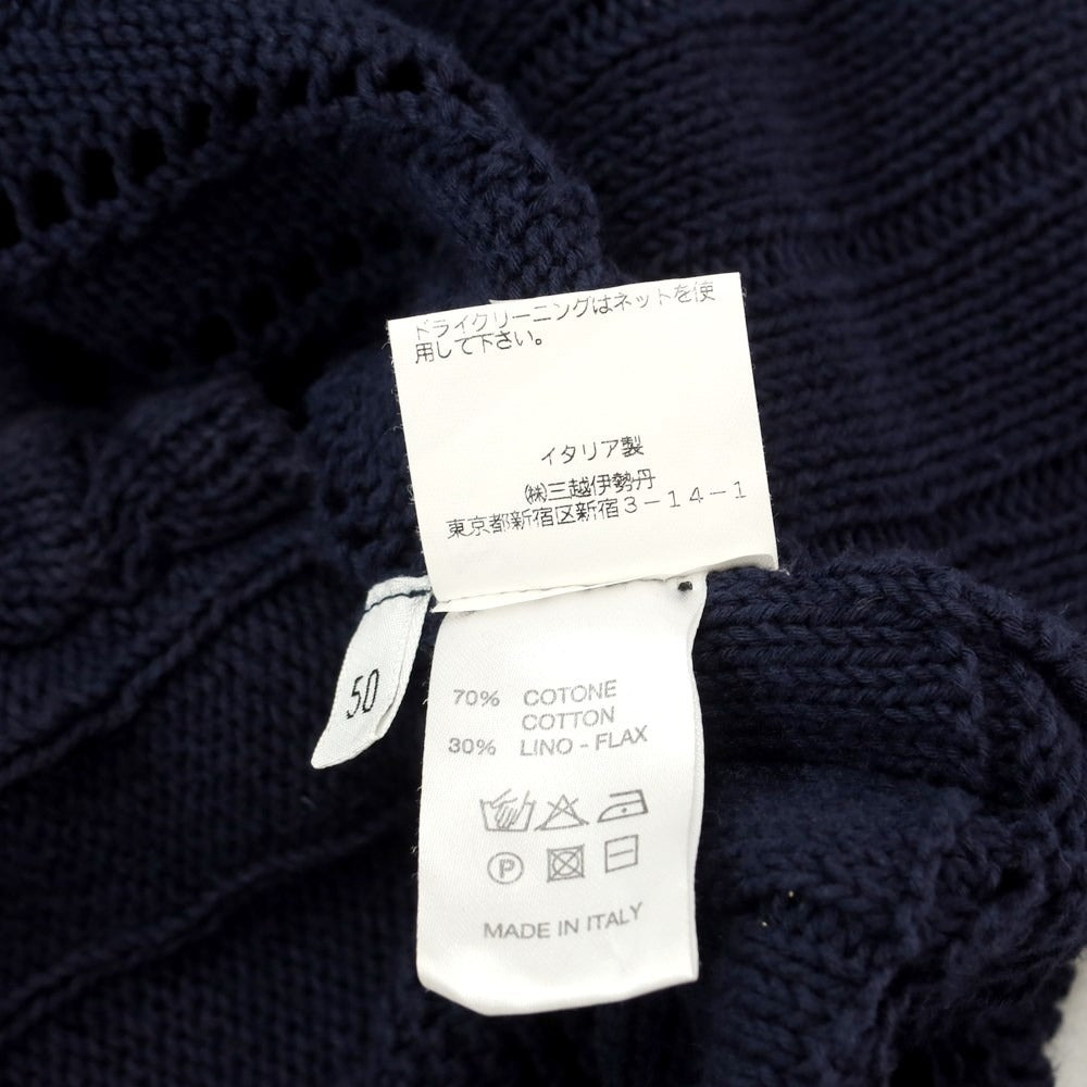 [Used] Roberto Collina ROBERTO COLLINA Cotton linen pullover knit navy [50] [Condition rank C] [Men&