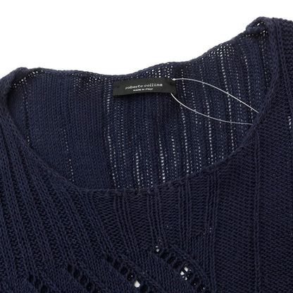 [Used] Roberto Collina ROBERTO COLLINA Cotton linen pullover knit navy [50] [Condition rank C] [Men&