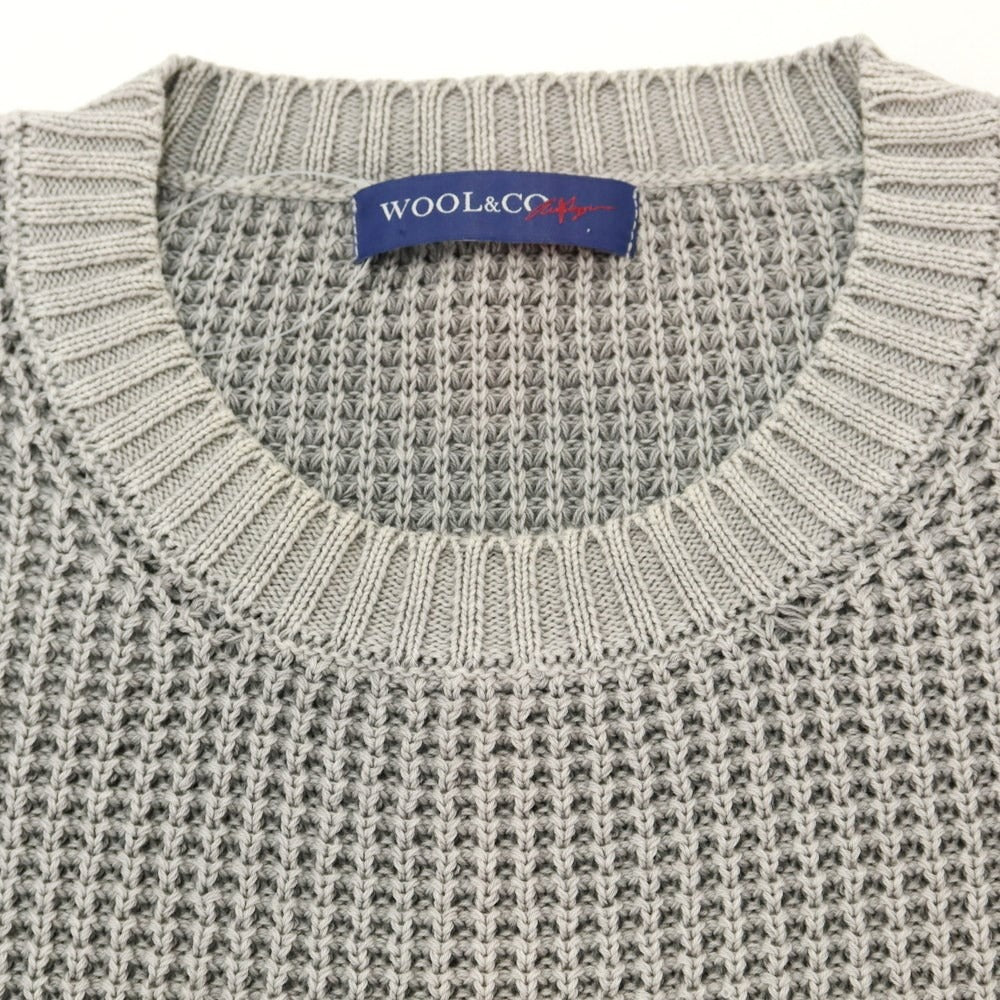 【中古】ウールアンドコー WOOL＆CO コットン クルーネック プルオーバーニット グレー【 S 】【 状態ランクC 】【 メンズ 】
[CPD]