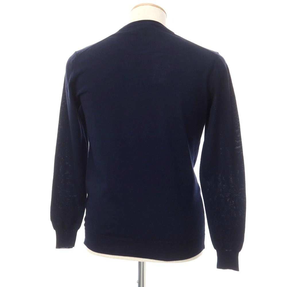 [Used] Alessandro Luppi Cotton Long Sleeve Crew Neck Pullover Knit
 Navy [Size 44] [NVY] [S/S] [Condition Rank C] [Men&