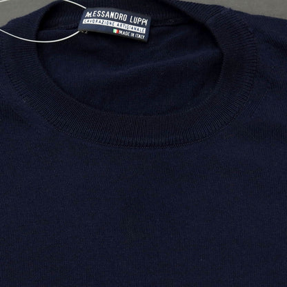 [Used] Alessandro Luppi Cotton Long Sleeve Crew Neck Pullover Knit
 Navy [Size 44] [NVY] [S/S] [Condition Rank C] [Men&