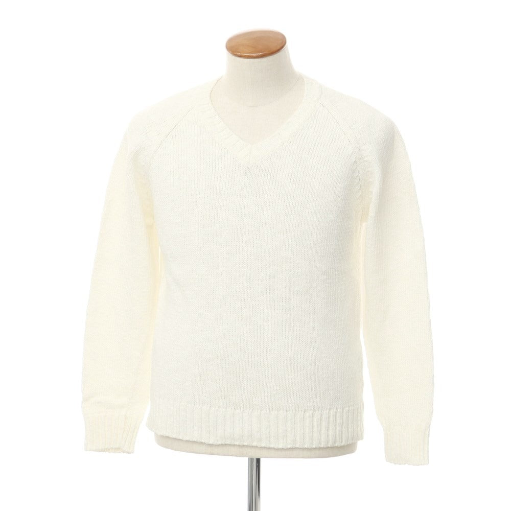 [Used] Drumohr Cotton Linen V-neck Pullover Knit
 Off-white [Size 48] [WHT] [S/S] [Condition Rank C] [Men&