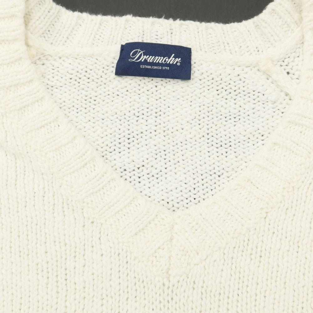 [Used] Drumohr Cotton Linen V-neck Pullover Knit
 Off-white [Size 48] [WHT] [S/S] [Condition Rank C] [Men&