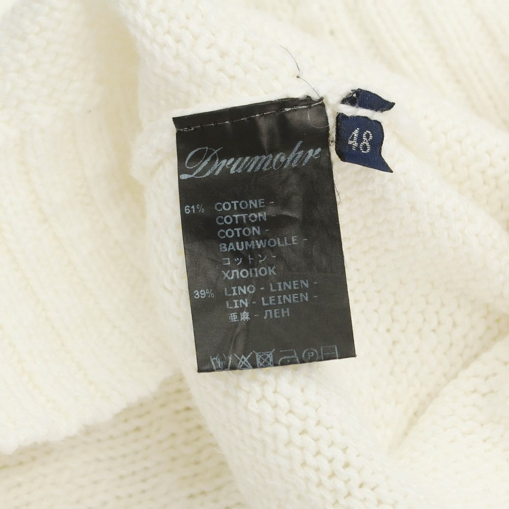 【中古】ドルモア DRUMOHR コットンリネン Vネック プルオーバーニット
 オフホワイト【サイズ48】【WHT】【S/S】【状態ランクC】【メンズ】
【759593】
[CPD]