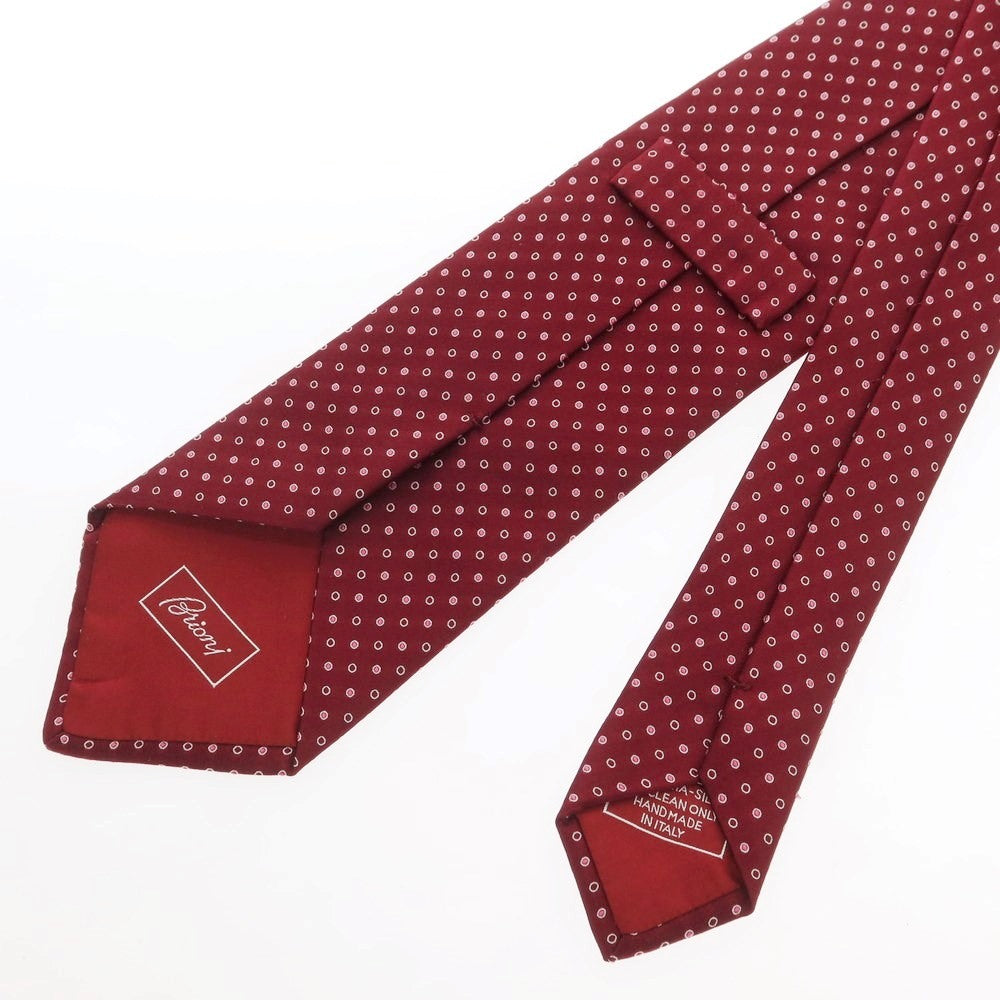 【中古】ブリオーニ Brioni 3つ折り シルク ドット柄ネクタイ ボルドー【RED】【S/S/A/W】【状態ランクB】【メンズ】【759178】