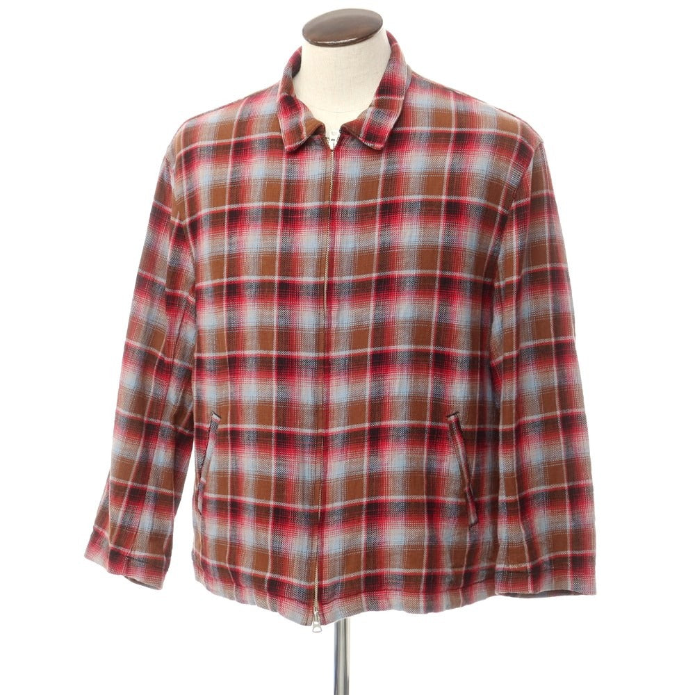 [Used] Pendleton Cotton Check Zip-up Blouson Brown x Red [L] [Condition Rank B] [Men&