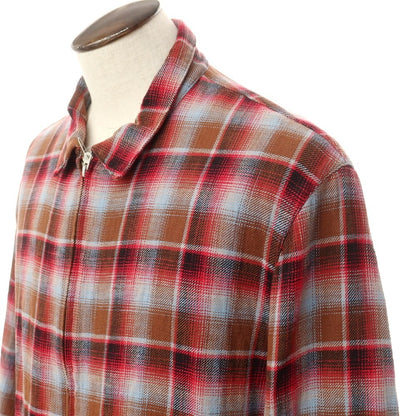 [Used] Pendleton Cotton Check Zip-up Blouson Brown x Red [L] [Condition Rank B] [Men&