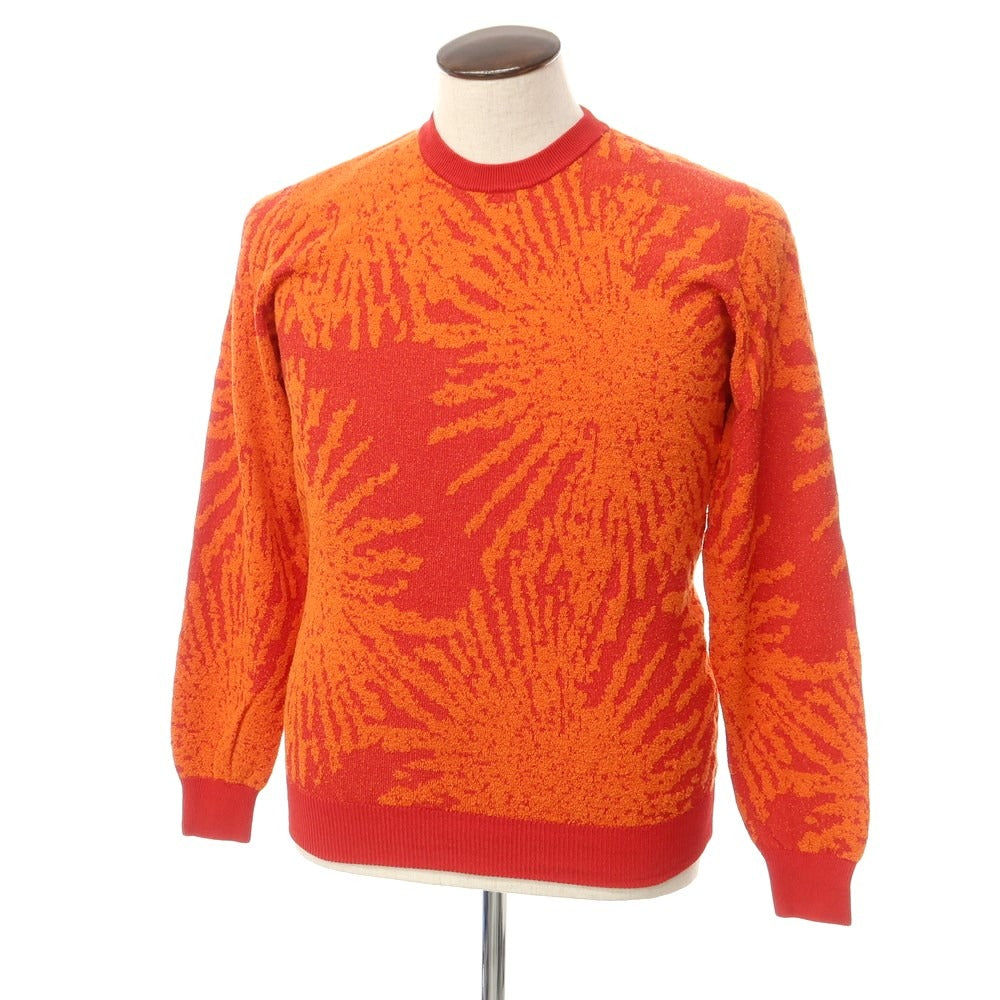 【中古】ロベルトコリーナ ROBERTO COLLINA レーヨンコットン パイル プルオーバーニット レッドxオレンジ【サイズ50】【 状態ランクB 】【 メンズ 】[EPD]
