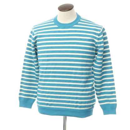 [Used] SHIPS Cotton Nylon Border Pullover Knit
 Light blue x white [Size L] [BLU] [S/S] [Condition rank B] [Men&