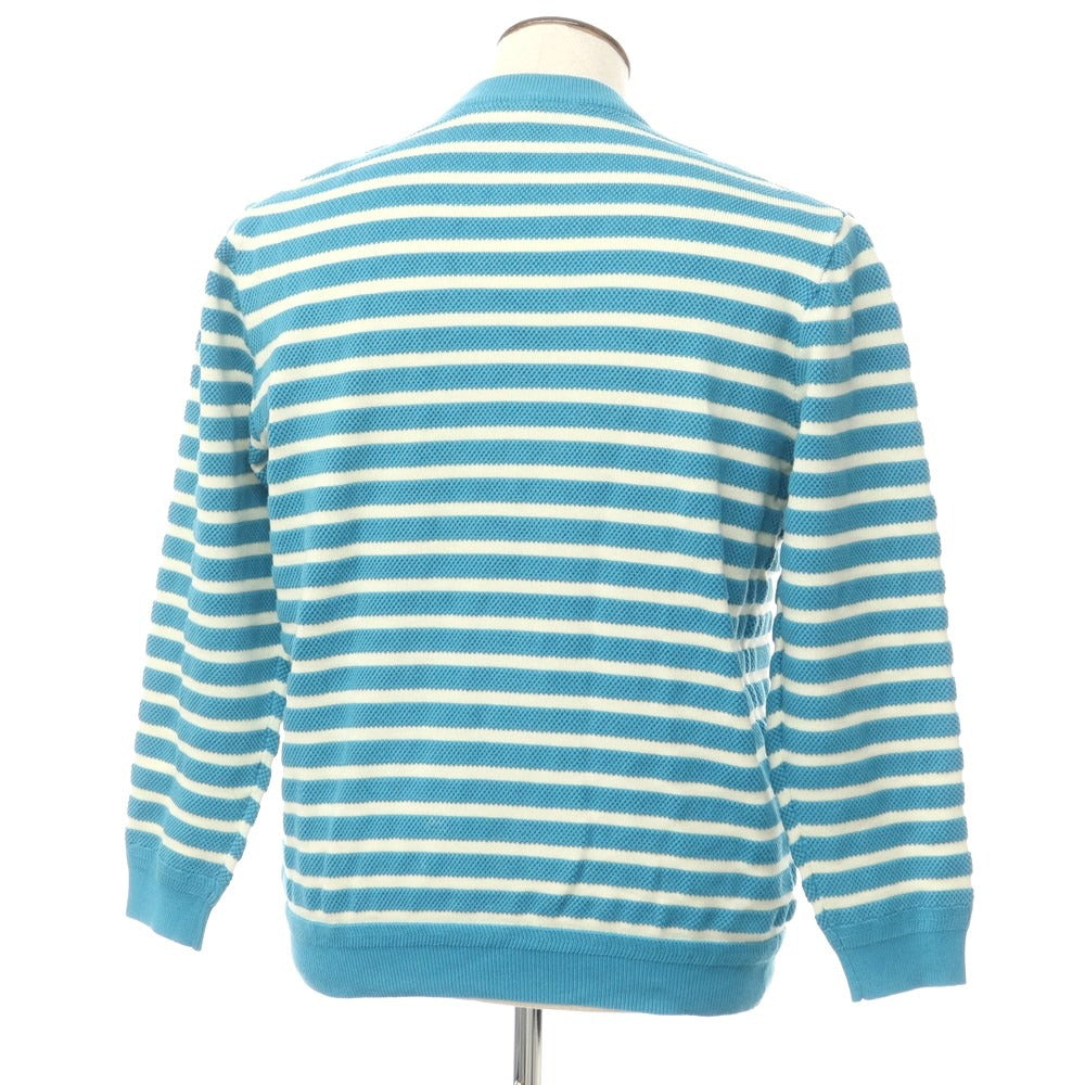 [Used] SHIPS Cotton Nylon Border Pullover Knit
 Light blue x white [Size L] [BLU] [S/S] [Condition rank B] [Men&