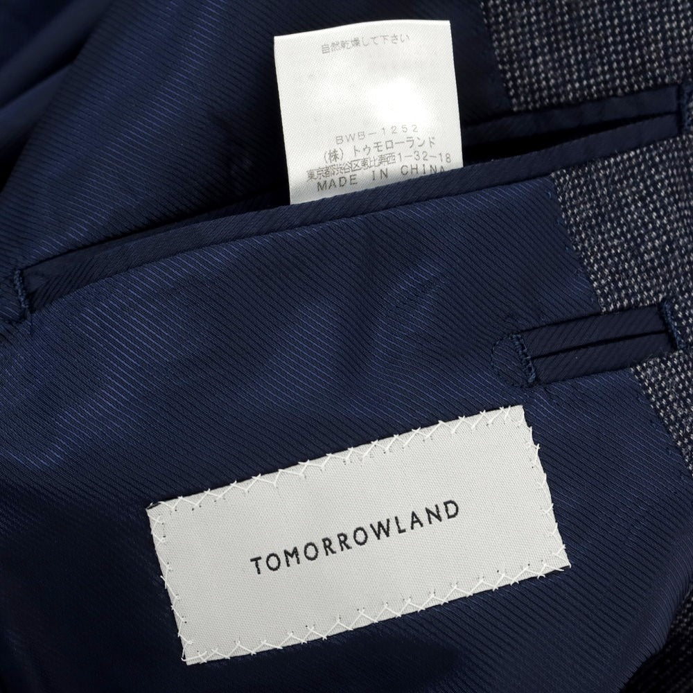 【中古】トゥモローランド TOMORROWLAND ウールフランネル 3つボタンスーツ ネイビー【 44 】【 状態ランクB 】【 メンズ 】