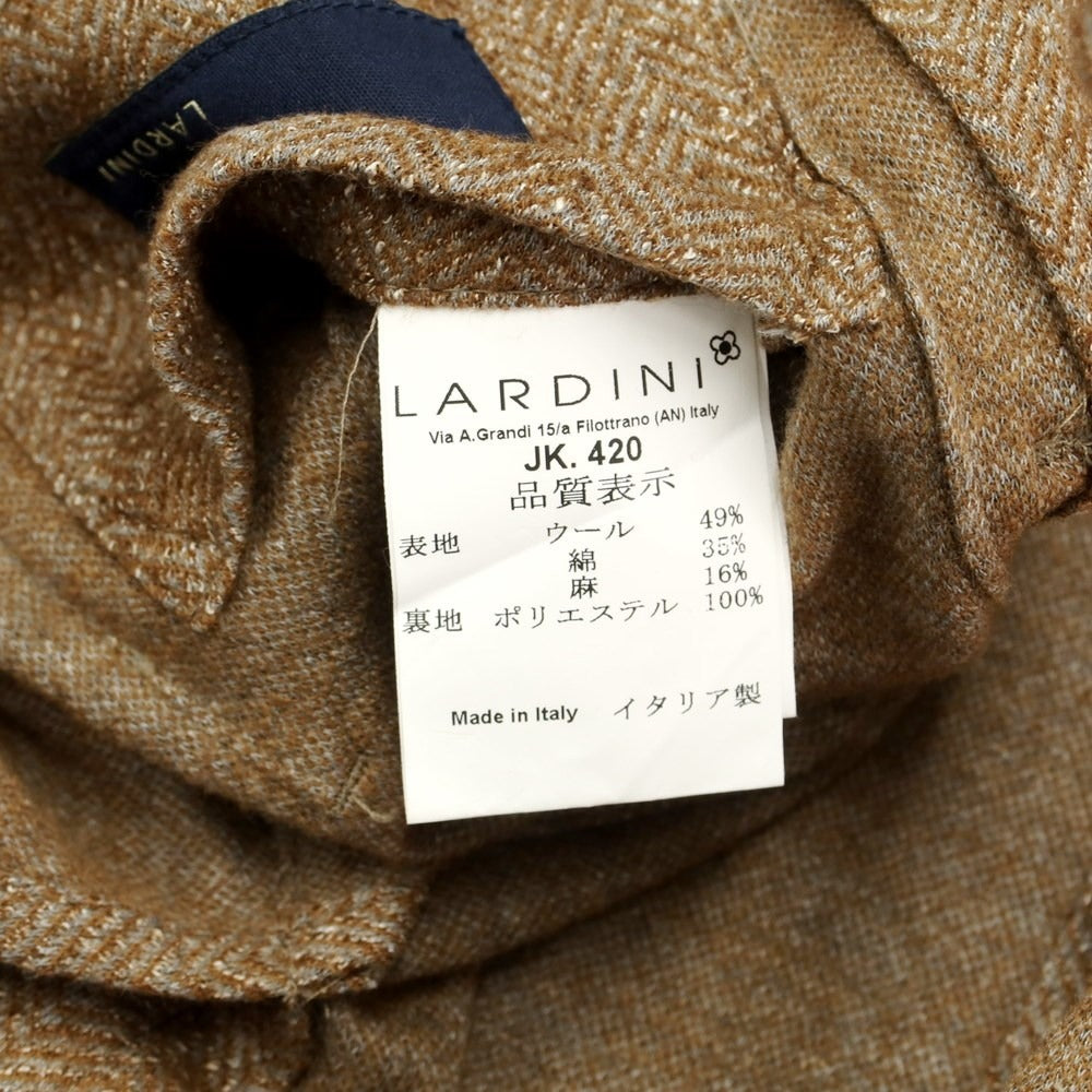 【中古】ラルディーニ LARDINI ウールコットンリネン 3B テーラードジャケット
 ブラウンxグレー【サイズ44】【BRW】【A/W】【状態ランクB】【メンズ】
【759569】