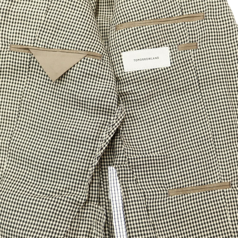 [Used] TOMORROWLAND Cotton Check 3B Tailored Jacket Beige x Black [Size 44] [BEI] [S/S] [Condition Rank A] [Men&