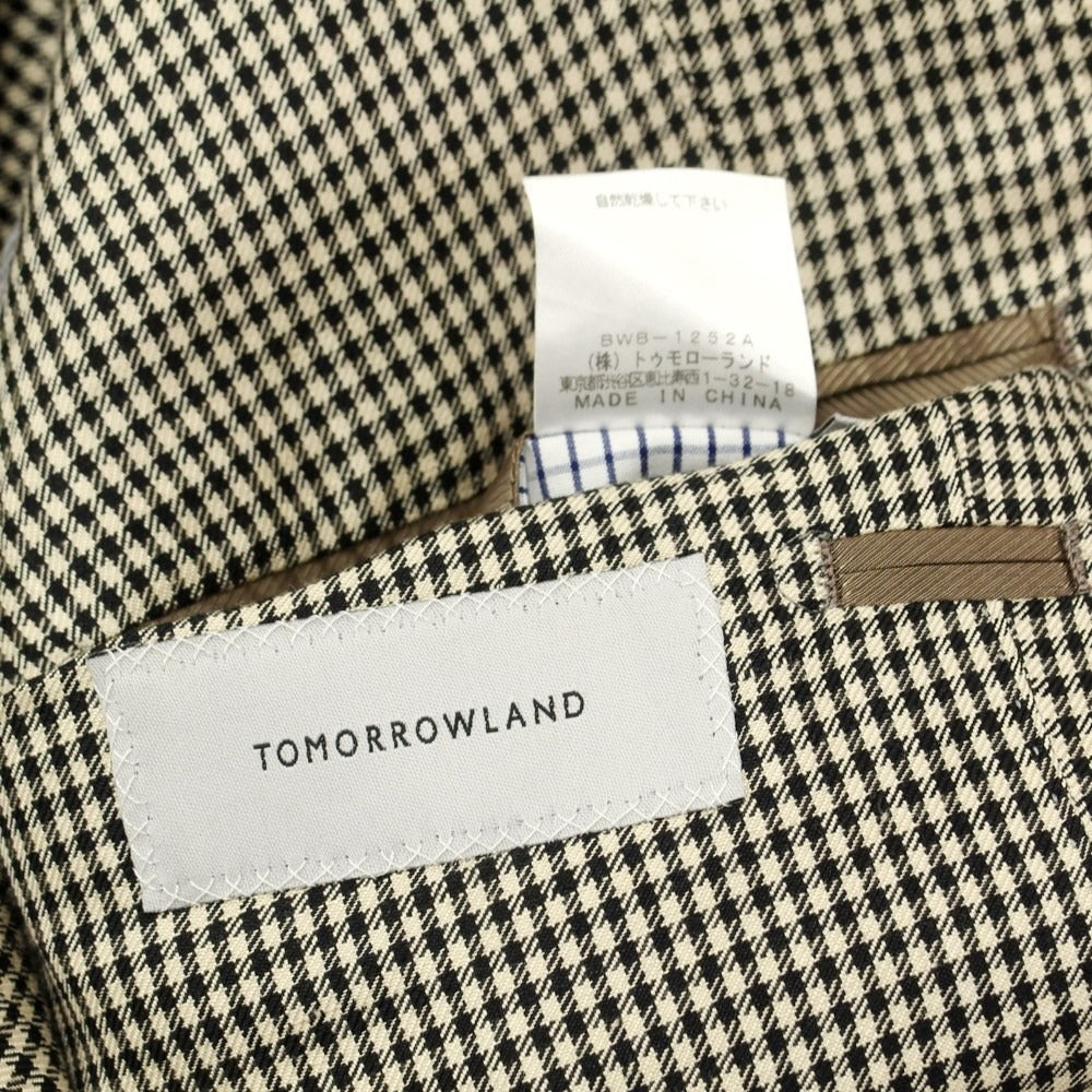 Used] TOMORROWLAND Cotton Check 3B Tailored Jacket Beige x Black
