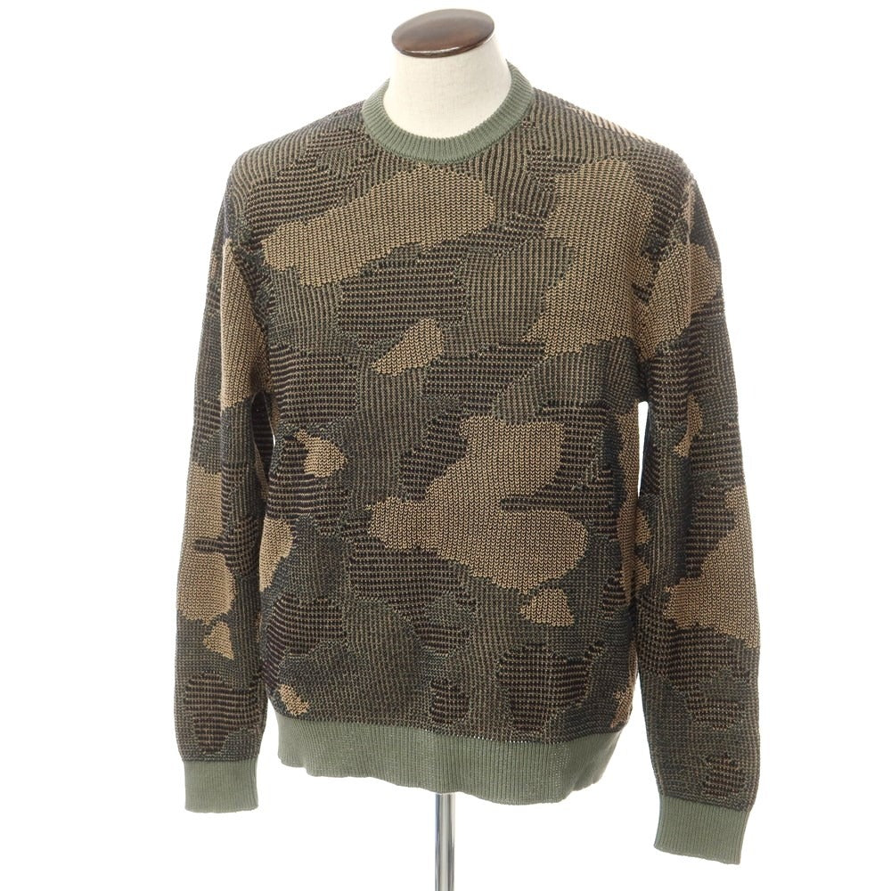 [Used] ZANONE linen cotton camouflage pullover knit
 Green x Beige x Black [Size 52] [GRN] [S/S] [Condition Rank B] [Men&