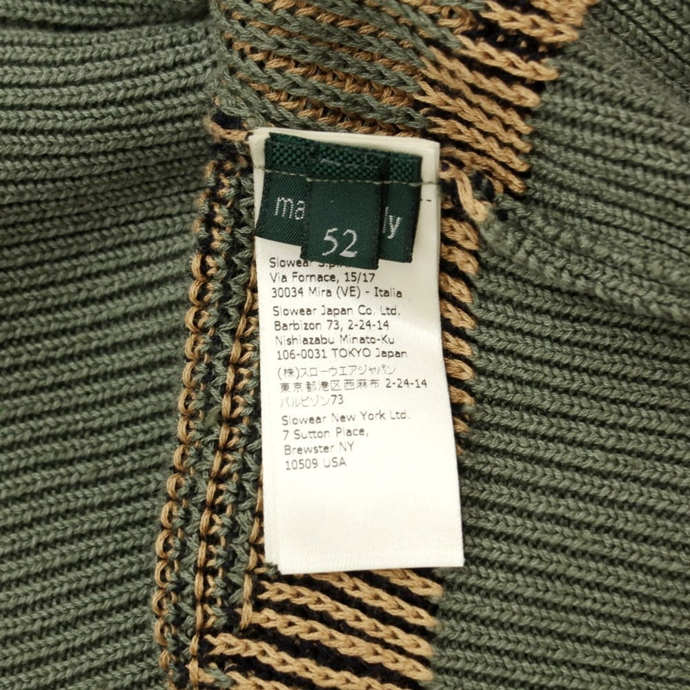 [Used] ZANONE linen cotton camouflage pullover knit
 Green x Beige x Black [Size 52] [GRN] [S/S] [Condition Rank B] [Men&