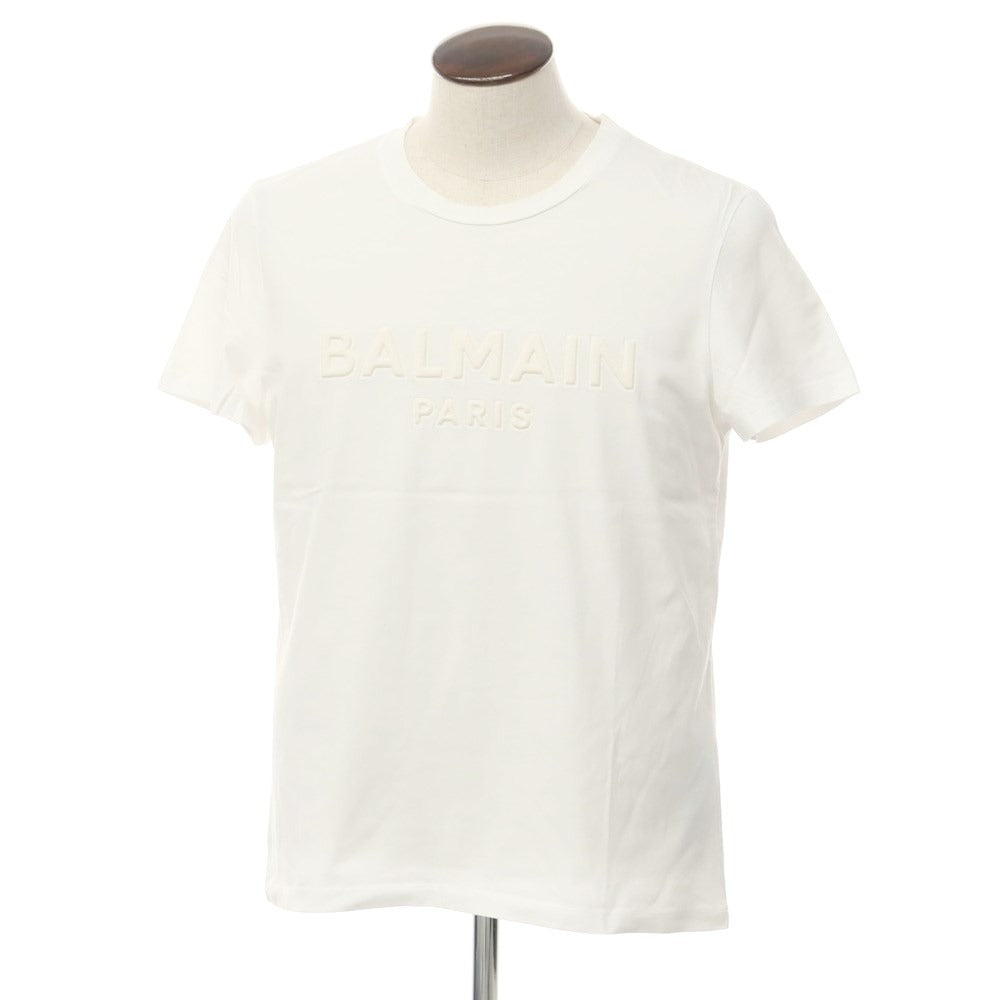 【中古】バルマン BALMAIN コットン ロゴ 半袖Ｔシャツ ホワイト【 XL 】【 状態ランクB 】【 メンズ 】