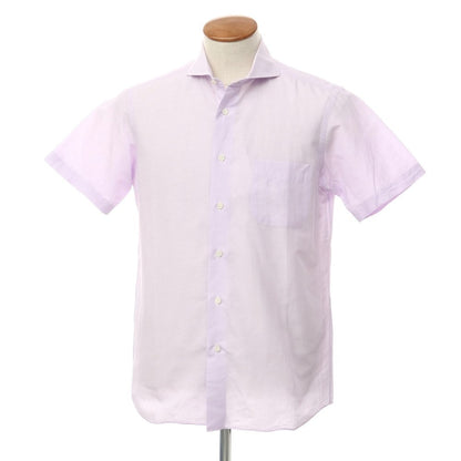 [Used] Makers Shirt Kamakura Cotton Linen Striped Short Sleeve Shirt Lavender x White [M] [Condition Rank C] [Men&