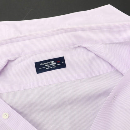 [Used] Makers Shirt Kamakura Cotton Linen Striped Short Sleeve Shirt Lavender x White [M] [Condition Rank C] [Men&