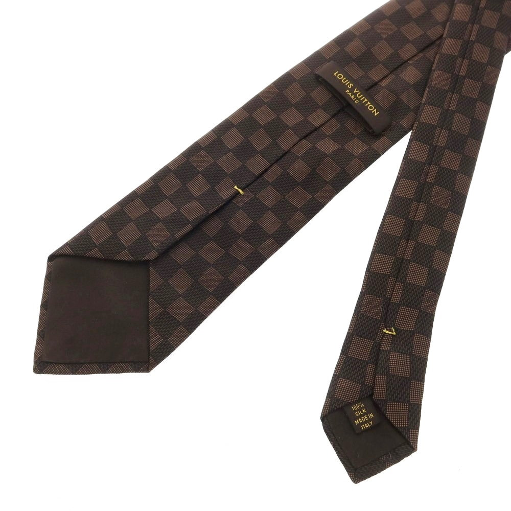 【中古】ルイ ヴィトン LOUIS VUITTON シルク ダミエ柄ネクタイ ブラウン【 状態ランクB 】【 メンズ 】
[APD]