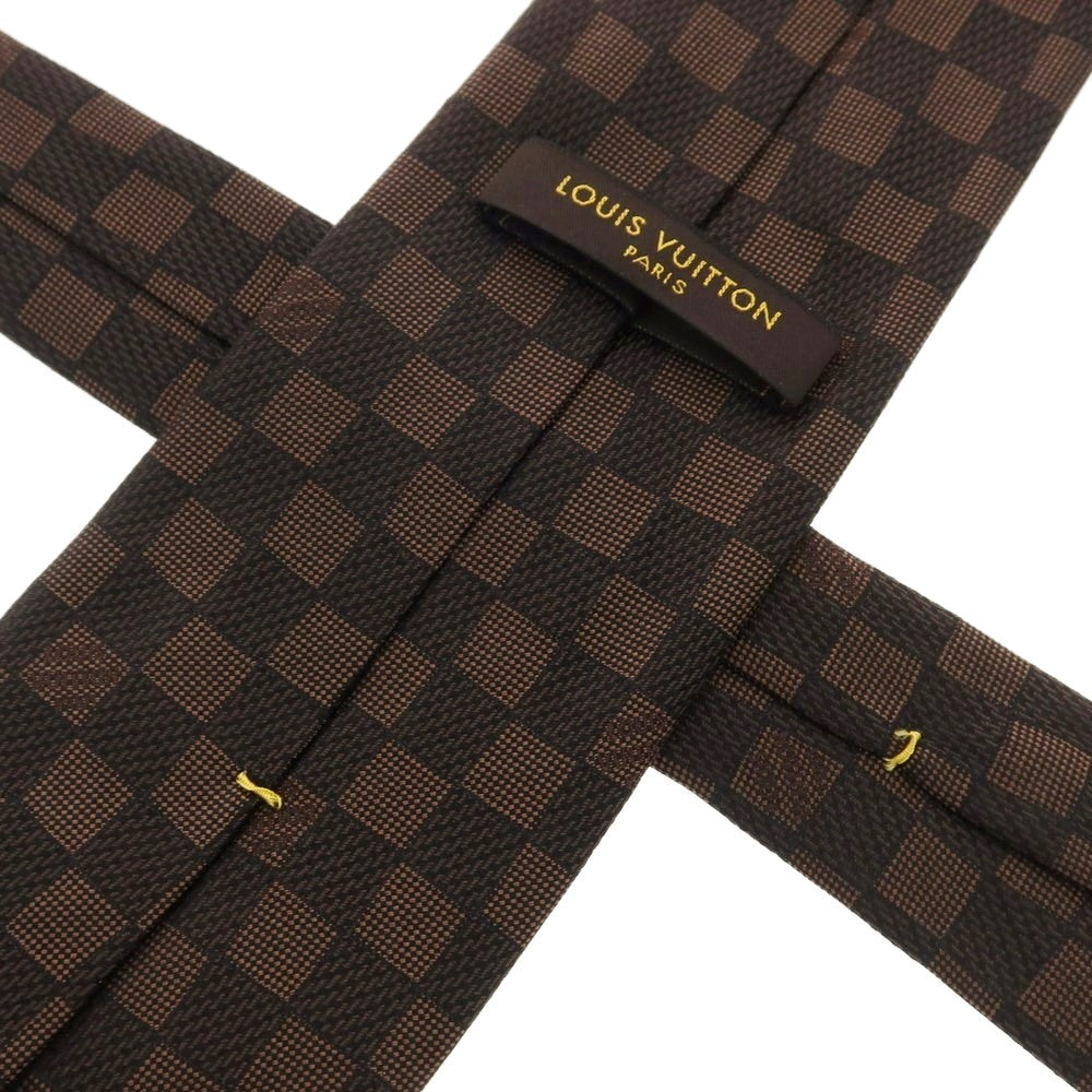 【中古】ルイ ヴィトン LOUIS VUITTON シルク ダミエ柄ネクタイ ブラウン【 状態ランクB 】【 メンズ 】
[APD]