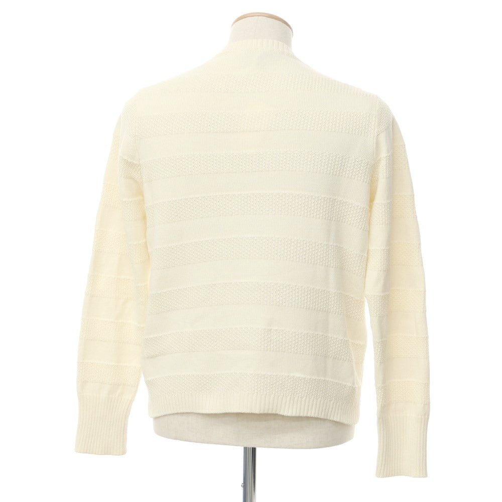 [Used] ZANONE Cotton Striped Crew Neck Knit, Ivory [46] [Condition Rank B] [Men&