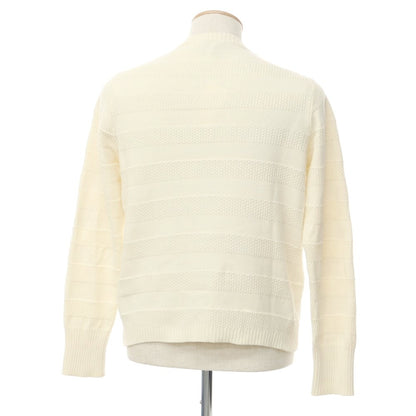 [Used] ZANONE Cotton Striped Crew Neck Knit, Ivory [46] [Condition Rank B] [Men&