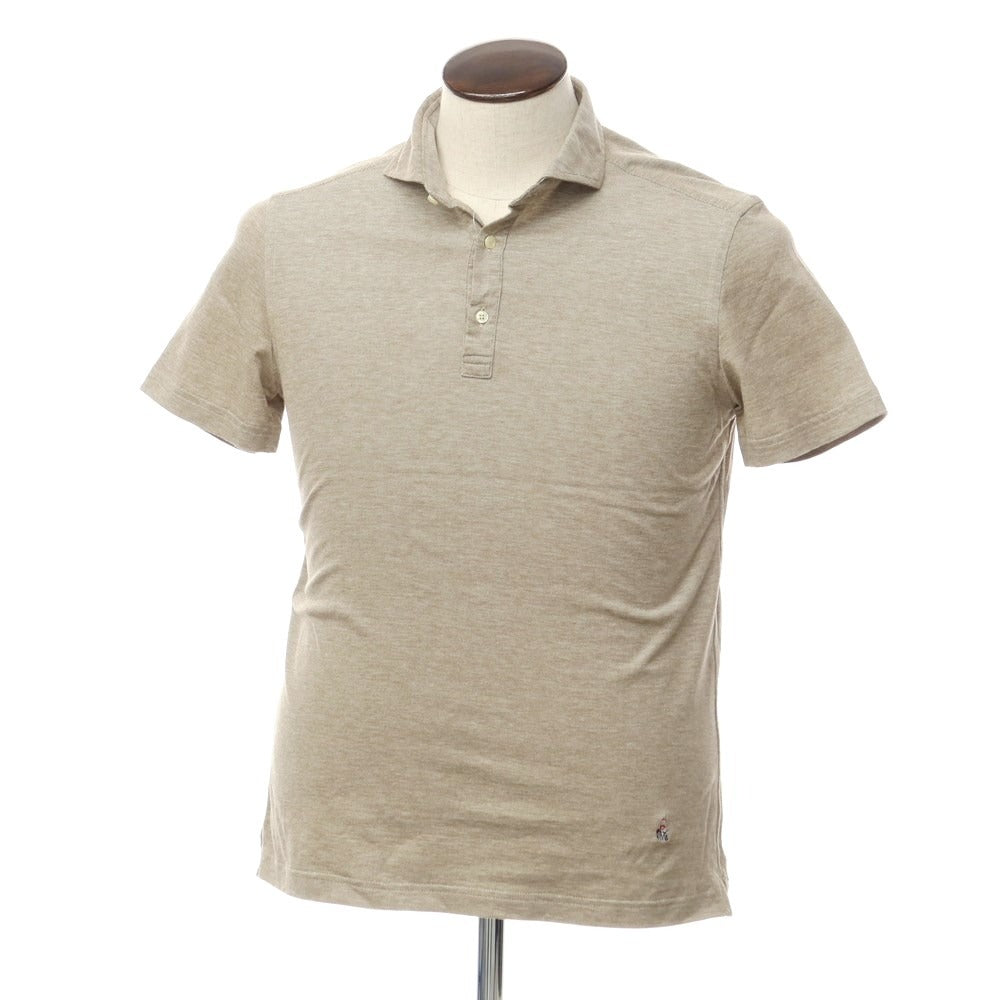 [Used] GUY ROVER Pique Cotton Short Sleeve Polo Shirt Khaki Beige x White [L] [Condition Rank B] ​​[Men&