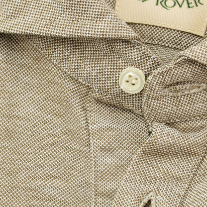 [Used] GUY ROVER Pique Cotton Short Sleeve Polo Shirt Khaki Beige x White [L] [Condition Rank B] ​​[Men&