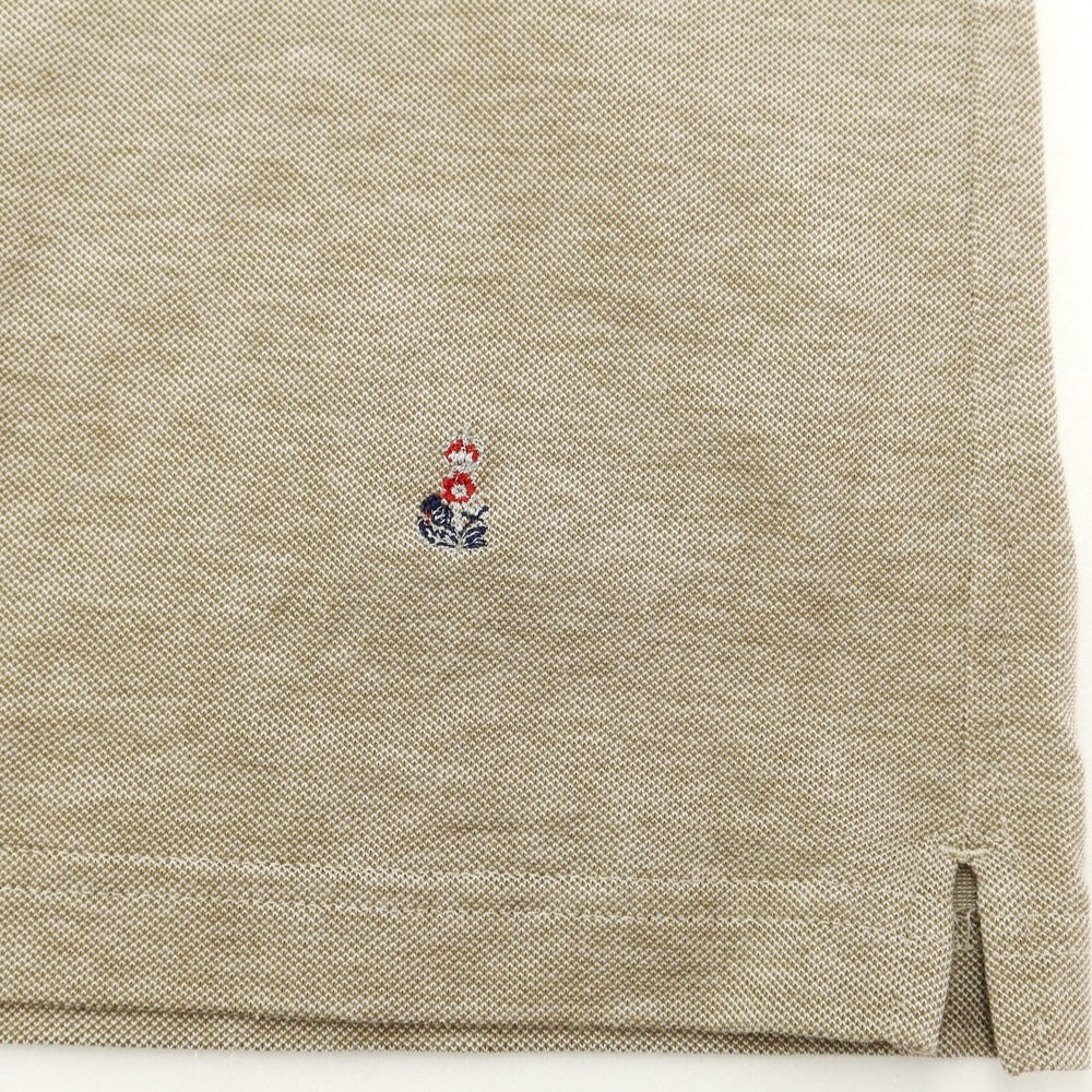 [Used] GUY ROVER Pique Cotton Short Sleeve Polo Shirt Khaki Beige x White [L] [Condition Rank B] ​​[Men&