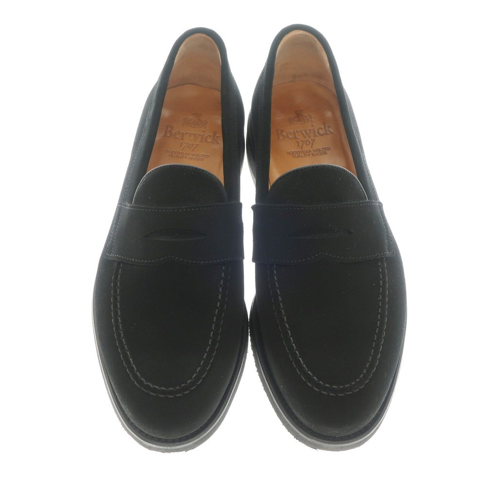 [Used] BERWICK Suede Coin Loafers Black [7.5] [Condition Rank A] [Men&