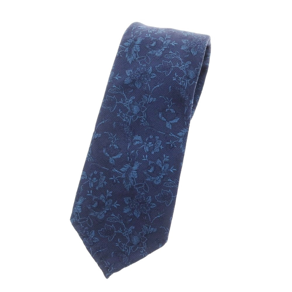 【中古】タイユアタイ TIE YOUR TIE シルク フラワー柄ネクタイ ネイビー【 状態ランクB 】【 メンズ 】