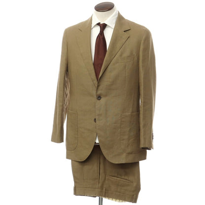 [Used] EDIFICE Linen Set-up 3-Button Suit Khaki [Size 48] [KAK] [S/S] [Condition Rank B] ​​[Men&