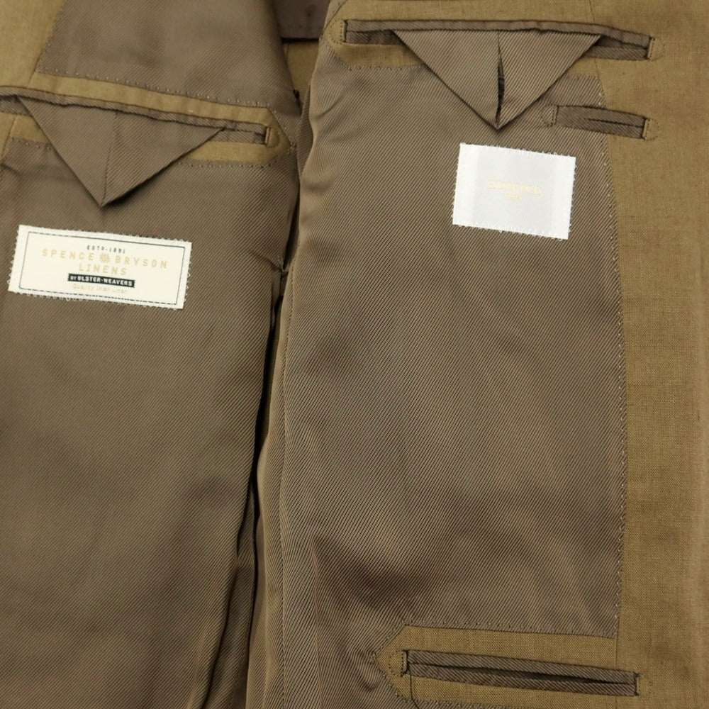 [Used] EDIFICE Linen Set-up 3-Button Suit Khaki [Size 48] [KAK] [S/S] [Condition Rank B] ​​[Men&