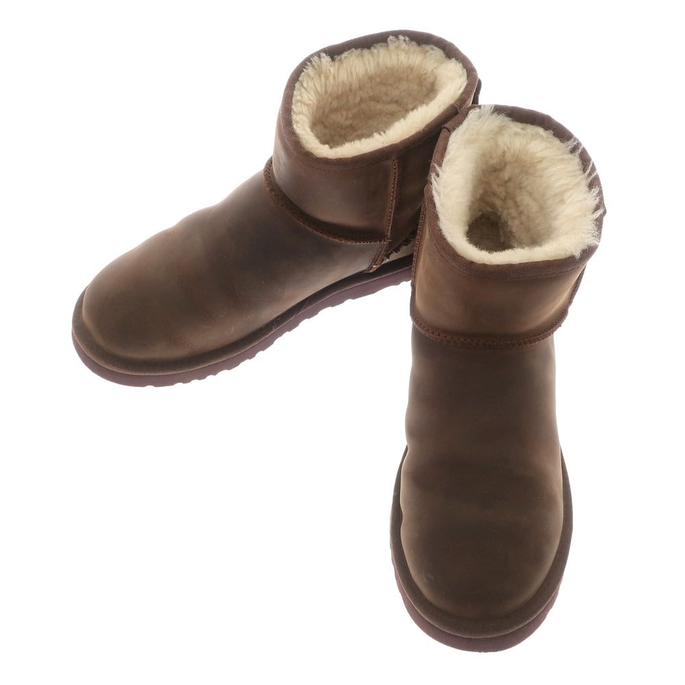 [Used] UGG Classic Mini Oiled Nubuck Leather Sheepskin Boots Brown [27] [Condition Rank C] [Men&