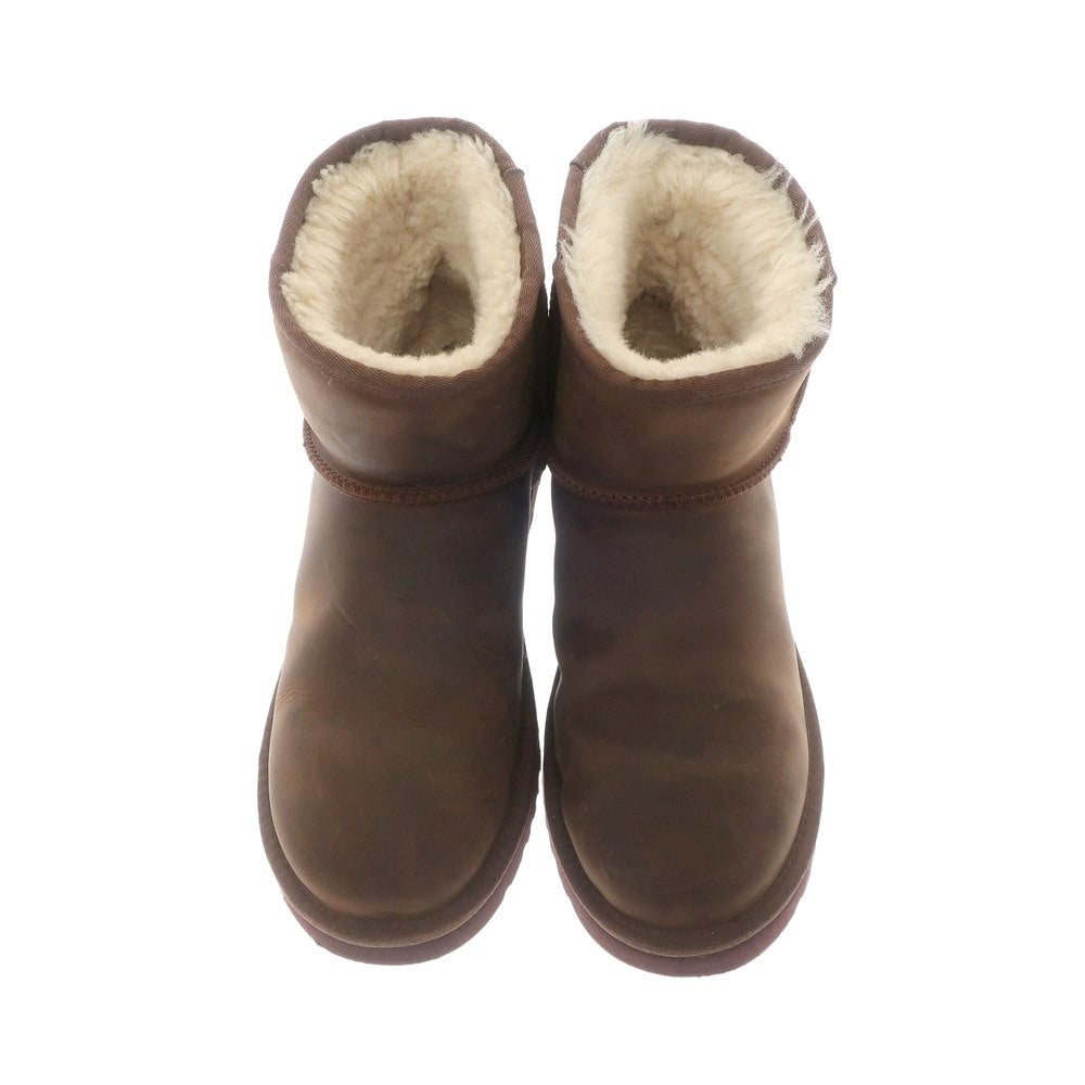 [Used] UGG Classic Mini Oiled Nubuck Leather Sheepskin Boots Brown [27] [Condition Rank C] [Men&