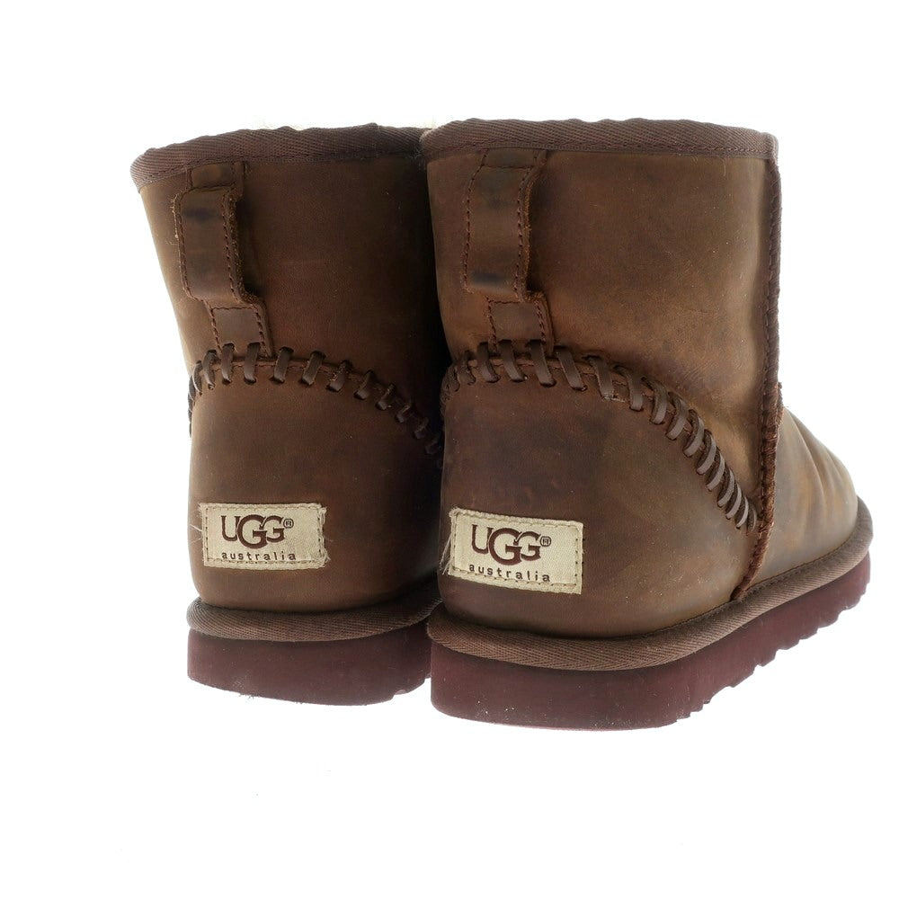 [Used] UGG Classic Mini Oiled Nubuck Leather Sheepskin Boots Brown [27] [Condition Rank C] [Men&