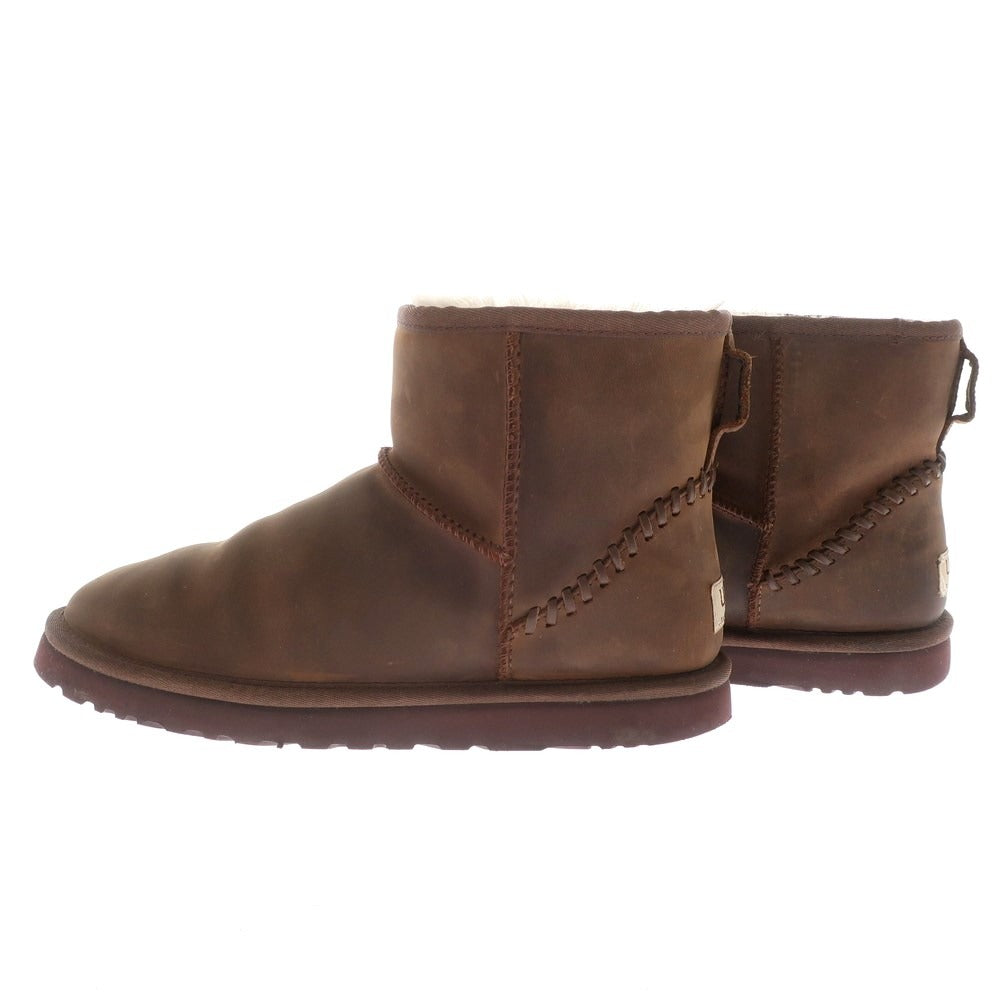 [Used] UGG Classic Mini Oiled Nubuck Leather Sheepskin Boots Brown [27] [Condition Rank C] [Men&