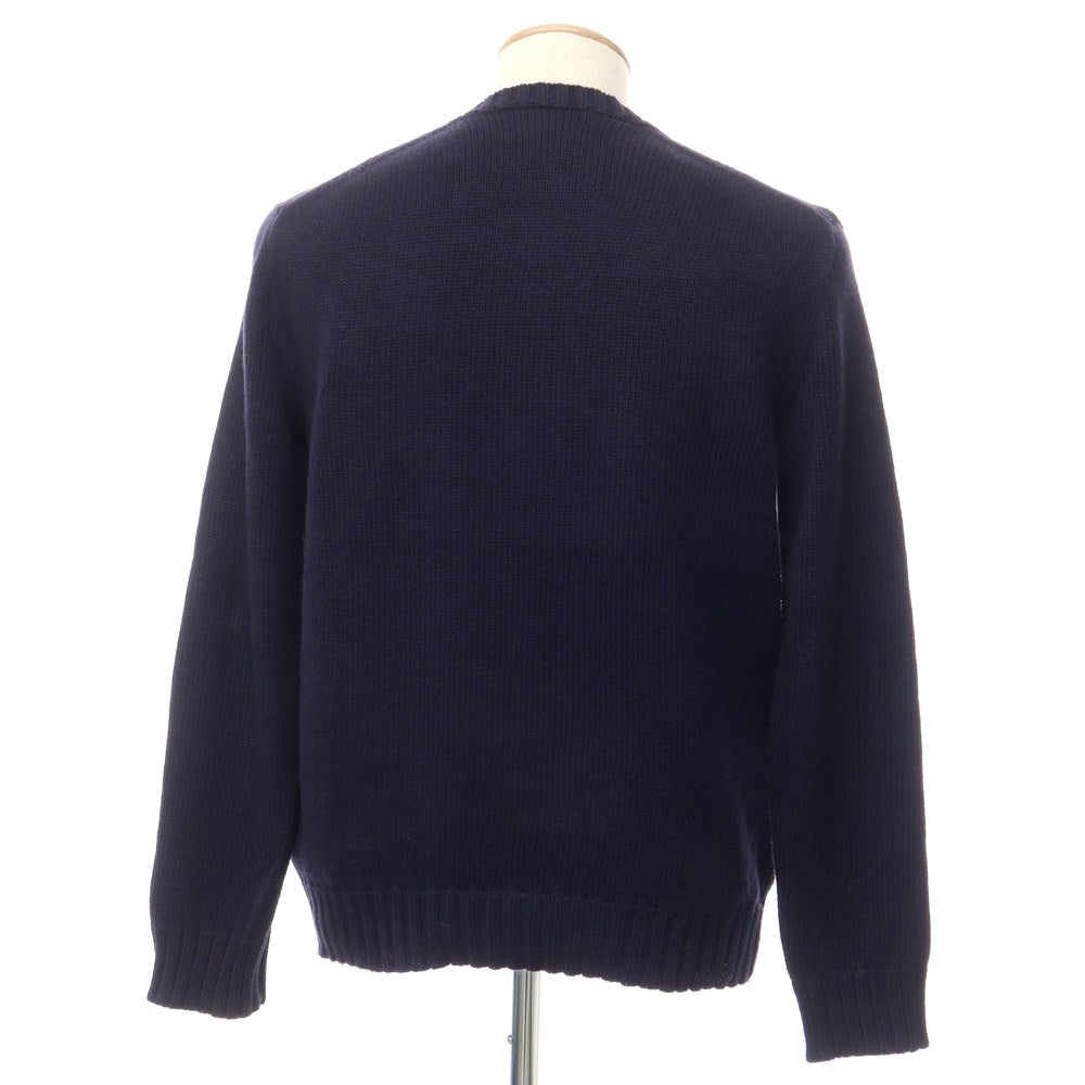 [Used] Polo Ralph Lauren mid-gauge cotton Stars and Stripes crew neck knit, navy [XS] [Condition: C] [Men&