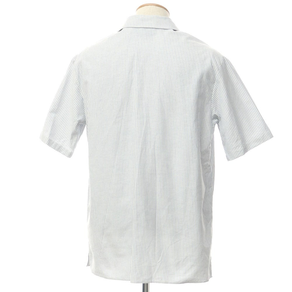 [Used] Gucci Oxford cotton striped short sleeve open collar shirt, white x blue [44] [Condition rank A] [Men&