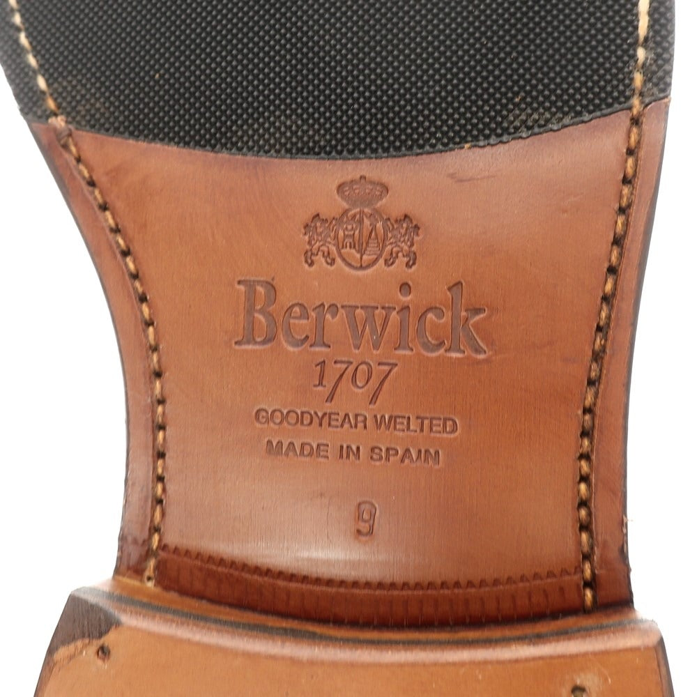 [Used] [Unused] Berwick BERWICK 3680 Plain Toe Dress Shoes Dark Brown [9] [Condition Rank S] [Men&